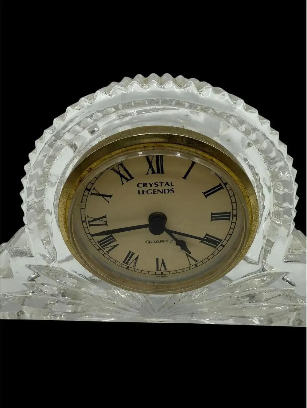 Vintage Godinger Leaded Crystal Legends Clock, Table Bedside Clock, Battery